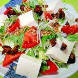 豆腐とトマトキューちゃんの和風サラダ